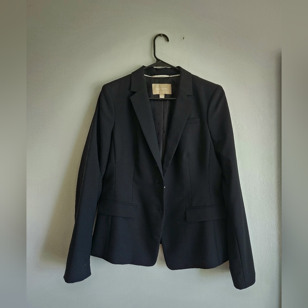 Banana Republic Black Blazer Lightweight Wool size 12